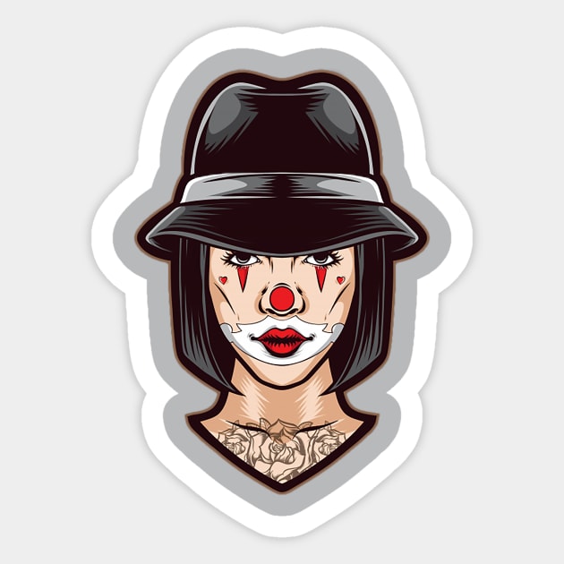 Clown girl Sticker by Unknownvirtuoso